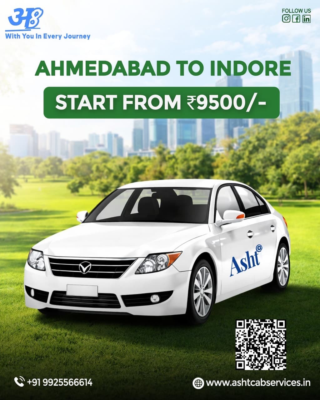 Ahmedabad to Indore taxi service